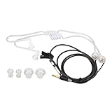 OUCRIY Luftschlauch-Ohrhörer, Ergonomisch, Strahlungsfrei, Geräuschunterdrückung, Tragbares Binaurales 3,5-mm-Luftschlauch-Headset für Laptop, Tablet (Schwarz)
