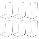 3 Paar klare Acryl-Buchstützen für Regale, transparente Buchstützen, Heavy Duty Book Ends und Desktop-Organizer, Plexiglas Buchstützen Buchstopper