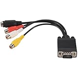 Wrtysully VGA auf S-Video Adapter Konverter TV Ausgang Adapter-Kabel Kabel Fuer PC Video