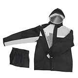 CONGARTENO Motorrad Regenkombi Herren Wasserfest Winddicht Schützend Regenjacke und Regenhose Outdoor Geeignet Xl Schwarz