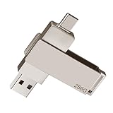 USB Stick 256GB, Dual USB C Stick 3.2 + Type C Speicherstick für Handy bis 200MB/s, Metallgehäuse Wasserdicht mit 360° Drehung, Mini USB Stick USB C kompatibel mit iPhone MacBook Windows iPad