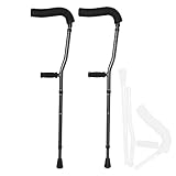 Ergonomische Unterarmkrücke, F-Form Klappkrücke für Erwachsene, Armstütze, unterstützt bis zu 129.7 kg, geeignet für Höhen 145-180cm, 1 Stück