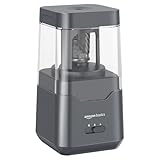 Amazon Basics Tragbarer elektrischer Bleistiftspitzer, spiralförmige Klinge, automatischer Stopp, batterie-/USB-betrieben, Schwarz, 7.1 x 7.1 x 13.46 cm