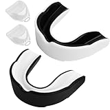2 Stück Sport Zahnschutz, Sport Mundschutz für Erwachsene, Mundschutz Boxen mit Tragbarer Hygienebox für Rugby, Boxen, Kampfsport, Hockey, MMA, Taekwondo und mehr