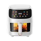 PLJKIHED Digitale Luftfritteuse, 6L, 8 Voreinstellungen, Digitale One-Touch-Digitalsteuerung, 1350W, Elektromechanischer Ofen für ölfreie Pommes Frites Vollautomatisch (Color : White) Stabilize