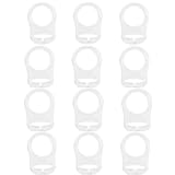 Neoreser 12 Stück Silikonring für Schnuller, Baby Silikonring für Schnullerkette Transparente Silikonknopfschnalle, Baby Schnuller Adapter Schnullerhalter für Baby Schnullerketten