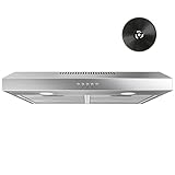 FIREGAS Dunstabzugshaube 60cm, Abluft/Umluft-Dunstabzugshaube mit LEDs, 3 Leistungsstufen, Leistungsstarke Abzugshaube, Effiziente Unterbauhaube mit Bürstenloser motor, inkl. Fettfilter & Kohlefilter