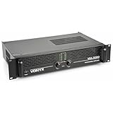 Vonyx VXA-3000 PA Endstufe Hifi 3000 Watt PA Verstärker mit Brückenschaltung, 2x1500W Stereo Amplifier, SMT-Technologie, 19 Zoll Rack fähig, 6,3 mm Klinke, RCA Cinch, NL2, 4 Ohm, 8 Ohm - Schwarz