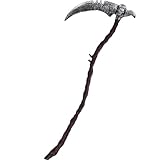 Sense Halloween - Gebogenen Sense Sensenmann für Erwachsene Kinder,Circa 123 cm,Gruselige Grim Reaper Skelett Sichel Halloween Accessoire Zerlegbar Waffe Zubehör für Fasching Cosplay Partys