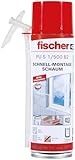 fischer Schnell-Montageschaum PU S 500, Bauschaum für Verfüllung, Dämmung & Isolierung, PU-Schaum inkl. Adapter für sofortigen Einsatz, 500 ml