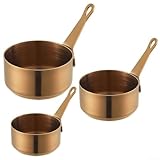 Jotekonoby Kleiner Kochtopf aus Edelstahl mit langem Griff für Milch, Soße und Saucen, antihaftbeschichtet, Mini-Kochtopf für Herd, Induktion, Backofen U