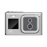 Swiixxer Digitalkamera mit Autofokus, 2,88, 4K, 50 MP, Optischer Zoom, Videokamera, Fotokamera, Geschenke für Studenten, Silber, Einfache Installation, Einfach zu Bedienen