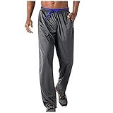 Wanderhose für Herren, Größe 46, schwarze Jogginghose, einfarbige Wanderhose, elastischer Bund, Sporthose, strapazierfähige Golfhose, Freizeithose, Outdoor-Angelhose, grau, XXL