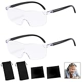 BDBFPAN 6 Pcs Lupenbrille Set,Gepaart Mit Brillentuch Und Brillentasche VergrößErungsbrille 3X VergrößErn Lupenbrille FüR BrillenträGer Anti-Blaues Licht Brillenlupe High Definition