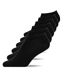 Snocks Sneaker Socken Herren & Damen 6 Paar aus Bio-Baumwolle - Weiche und Atmungsaktive Kurze Socken, Perfekte Passform, Ideal für Sport & Alltag - Knöchelsocken Gr.39-42 Farbe Schwarz