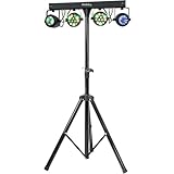Ibiza - DJLIGHT60 - Lichtständer mit 2 PAR RGBB & 2 MOON FOWER RGBBBA Scheinwerfern - 4-in-1 LED Pack