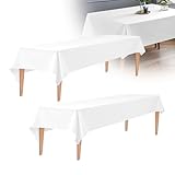 tischdecke bierzeltgarnitur - 2 Stück ertisch Tischdecke universal für 50cm u.70cm hussen bierzeltgarnitur tischdecke Outdoor wetterfest (Weiß)