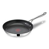 Jamie Oliver by Tefal Cook's Direct On Bratpfanne 24 cm, Antihaft, Induktionstauglich, Backofenfest, Edelstahl, Genieteter Griff, E3040444