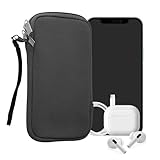 kwmobile Handytasche für Smartphones L - 6,5' - Neopren Handy Hülle Grau - Handy Tasche 16,5 x 8,9 cm Innenmaße