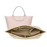 D.DUO Purse Organizer, Multi-Pocket Felt Handbag Organizer, Folding Tote Bag organizer insert for Insert Wallet Organizer for Longchamp (Mittel, Beige)