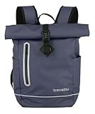 Travelite Rolltop Rucksack wasserfest, Fahrradrucksack, Freizeitrucksack mit Rolltop Verschluss & Reflektoren, BASICS, 48 cm, 19 Liter
