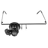 Demeras Lupenbrille, 16 X 5 X 5, 20-fache Vergrößerung, Einzelbrille, Vergrößerung, Juwelier, Uhrenreparatur, LED-Lichtlupe