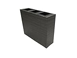 CB Home & Style Raumteiler XXL Bicolour Blumentopf Pflanzkübel Rattan 3er Grau 100x80x30cm