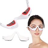 Augen - Rotlichttherapiebrille mit 3 Stufen Mikrostrom - Augenmassagegerät, revitalisierendes Schönheitsgerät für Augenringe, feine Linien und Falten, lindert Augenermüdung