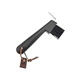 Animalon Kunststoffborsten Hufkratzer mit Bürste | Picker aus rostfreiem Edelstahl | 2 in 1 Hufauskratzer in braun für die Pferde-Hufpflege | Hufräumer Pferd | Pferde-Hufpick