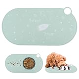 Katzenfutter Unterlage Silikon, Haustier Futtermatte, Futtermatten für Hunde, Unterlage Katzennapf, wasserdichte Futtermatte Katzen, Napfunterlage Silikon Katzen und Kleine Hunde, Hellgrün