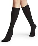 FALKE Damen Kniestrümpfe Seidenglatt 40 DEN W Kh halb-blickdicht einfarbig 1 Paar, Schwarz Black 3009, 39-42