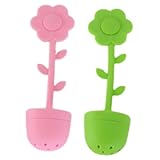 BEBEMOKO 2 Stück Silikon-Teekanne Wasserkocher Herd Top Sieb Mini Wasserkocher Infuser Sieb Tee-Ei Deckel Schöpfkelle feinmaschiges Sieb Grüntee-Topf loser Tee Silikon Teefilter