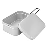 Lunch-Behälter, leichte Lunchbox für den Außenbereich, leichter Lebensmittelbehälter mit Deckel, Aluminium, Campinggeschirr für Wandern, Picknicks und Büros