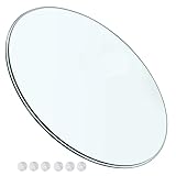 Tischplatte aus gehärtetem Glas, 38 cm - 90 cm, 7 mm dick, transparent, runde Platte, polierte Kanten, kratzfest, ideal für Küche, Esstisch, Glastisch