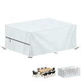 LAMUNI Abdeckhaube Gartentisch Schutzhüllen für Gartenmöbel, 180x90x75cm Abdeckung Gartenmöbel Abdeckplane für Gartentisch, Wasserdicht, Winterfest, Anti-UV 420D Oxford Abdeckung für Loungemöbel