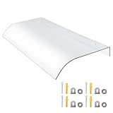 Vigevee Vordach für Haustür 40x80cm Transparent Polycarbonat Pultvordach Pultbogenvordach Wallbox Überdachung Haustürvordach Türdach für Balkon Fenster Hauseingang Regenschutz
