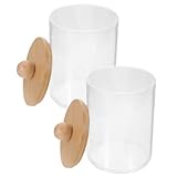 HAPINARY 2 Stück Transparente Wattepad und Wattestäbchen Aufbewahrungsbox mit Staubdichtem Deckel Kompakt Langlebig Platzsparend für Badezimmer und Schminktisch