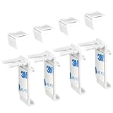 4 Set Klemmhalter für Klemmfix Rollo, Doppelrollo, ohne Bohren zum Klemmen und Kleben, Duo-Rollo, für PVC, Holz-Fenster, Türflügel, Weiß