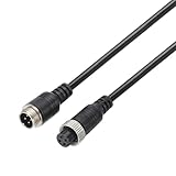 PATIKIL 4 Pin Verlängerungskabel Draht 32,8 ft / 10 Meter, 4 Kern 31 AWG Netzkabel mit männlich-weiblichem Stecker an beiden Enden für LED-Streifenlicht Auto LKW Beleuchtung, Schwarz