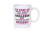 Die Beste Anglerin | Angeln | Fischerin - Tasse Weiss - Kaffeetasse/Geschenk/Familie