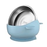 Générique Babyschale mit Saugnapf – Schüssel mit Saugnapf, Babynahrung | Trainingsteller mit Innenbehältern aus Edelstahl zum Essen von Kleinkindern und Kleinkindern