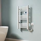 EMKE Elektrischer Handtuchheizkörper 75 x 40 cm, Badheizkörper Elektrisch mit Touchschalter Timer, Handtuchheizung Handtuchtrokner Handtuchwärmer Elektrisch Weiß 180W
