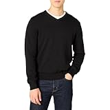 Amazon Essentials Herren Pullover-Pullover Mit V-Ausschnitt (Erhältlich In Groß und Schwer), Schwarz, XL