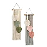 Wondramble 2 Stück Makramee wandteppich,Wandbehang,Boho Handgemacht Gewebte Spitzenbehänge,Wand Dekoration Kunsthandwerk Hintergrund