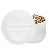 RAGO® Plastikteller 100 Stück Teller Set I Plastikteller Mehrweg Ø22 cm I Plastik Teller Wiederverwendbar Kunststoffteller I Partyteller Partygeschirr Plastikgeschirr (100 Stück - 2-geteilt)