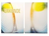 Urkundenpapier 'Tennis' | beidseitig mit 2 Designs | für Urkunden, Zertifikate | DIN A4 190g/qm | kostenlose Druckvorlagen | modernes Design | Blanko Urkunde (10)