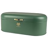 Karl Hausmann Brotkasten groß Metall Grün - 44x21x16 cm - brotbox - bread box mit griff - brotkästen edelstahl - brotaufbewahrungsbox - brot aufbewahren - frischhaltebox - bread container