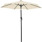 Kingsleeve® Sonnenschirm Balkon 200cm UV Schutz 80+ mit Schutzhülle Kurbel Strandschirm Neigbar Wasserabweisend Aluminium Windöffnung Gartenschirm Beige