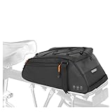 4 in1 Fahrrad Gepäckträgertasche, 10L Wasserdicht Reflektierend Bike Saddle Bag Multifunktionale Bike Rear Rack Bag mit Shoulder Strap Rucksackfunktion für Radfahren Pendeln Camping (Schwarz)
