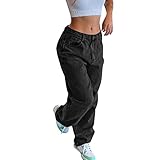 Damen-Jeans Vintage Pants Stilvoll Jeanshose Alltag Taille Freizeithose Loose Fit-Jeanshose Distressed-Stil Freizeithose Retro-Jeans Weites Bein Hose mit hoher Taille und geradem